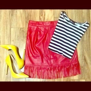 Red Fringe Skirt